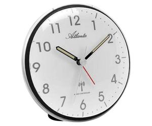 Atlanta 1828/7 Réveil radiofréquence noir lumière snooze silencieux sans tic-tac