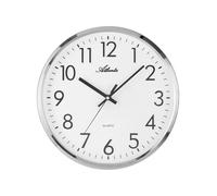 Atlanta 4316 Horloge murale quartz analogique argentée ronde silencieuse sans tic-tac