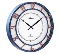 Atlanta 4547 Horloge murale radio, taille XL, boîtier bleu, aspect antique
