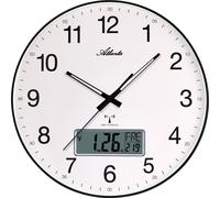 Atlanta 4573 Horloge murale avec réception radio Ana-Digi Noir