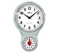 Atlanta 6124/6 Horloge murale de cuisine Nostalgie vert clair