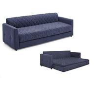Atlantic Home Collection KELLY-02 Canapé Convertible, avec Ressorts Ensachés et Surmatelas Pratique, 226 x 86 x 78 cm (l x P x H), Bleu