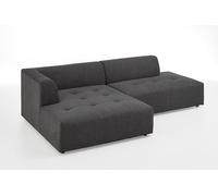 Atlantic Home Collection Leonardo Canapé d'angle Gauche, Surface de Couchage XXL de 63 x 240 cm, Design Scandinave, Disposition Libre dans la Pièce, Tissu Texturé, Anthracite, 269 x 153 x 70 cm