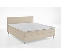Atlantic Home Collection Lit à Sommier Tapissier avec Lattes et Matelas à Ressorts H3, Bois, Crème, 160 x 200 cm