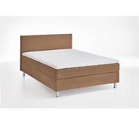 Atlantic Home Collection Lit à Sommier Tapissier avec Lattes et Matelas à Ressorts, Polyuréthane, Caramel, 120 x 200 cm