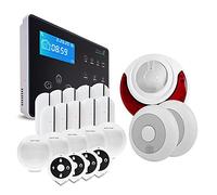 Atlantic'S - NEOS KIT 8 - Pack Alarme sans Fil NEOS - Transmission des alertes sur Ligne Fixe ou Mobile - Tolérance Animaux domestiques - Sirène intégrée 105dB, Noir