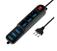 Atlantis Multiprise 6 Lieux, 3 Schuko / Bypass Et 3 Avec Interrupteur - Spi