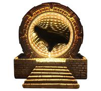Atlantis Stargate Miroir LED Veilleuse Star Gate 3D Time Tunnel Ring Mirror Réplique du film Cospaly Halloween Party Prop Résine Jouet à collectionner Décoration d'intérieur Cadeau