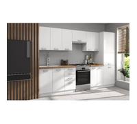ATLAS Cuisine complète 8 éléments - Décor blanc - L300 x H52 x H82 cm - Plan de travail non inclus