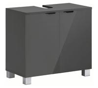 Atlas-meuble Sous Évier Avec 2 Portes Aspect Bois Gris