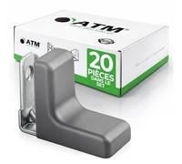 ATM Équerre d’angle avec Cache Anthracite - Connecteur de Meuble en Acier Galvanisé 90°, Renfort pour Armoire, Étagère, Table, Chaise, Lit - Lot de 20