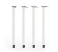 ATM Lot de 4 Pieds de Table 110cm Pieds de Bar Réglables en Hauteur Métal Pieds de Meubles Ø 60mm pour Comptoir Mange-Debout Table de Bistrot Support Rond - Blanc