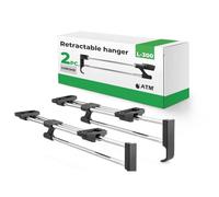 ATM Tringle coulissante penderie extractible 300 mm Chrome Poli Lot de 2 | Armoire dressing, porte-cintre télescopique, gain de place, usage intérieur, rangement vêtements, montage placard