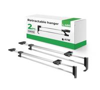 ATM Tringle coulissante penderie extractible 450 mm Chrome Poli Lot de 2 | Armoire dressing, porte-cintre télescopique, gain de place, usage intérieur, rangement vêtements, montage placard