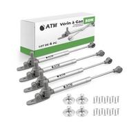 ATM Vérin à Gaz 50N Soft-Close pour Façades de Meuble Lot de 4 80-100° | Abattants de Placard, Fermeture Amortie, Ouverture Assistée, Compas pour Cuisine, Remplacement, Ferrure de Relevage