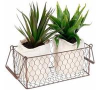 Atmosphera - 2 Aloe vera artificielles en panier Vert G