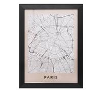 Atmosphera - Affiche encadrée Paris 18x24cm pêche