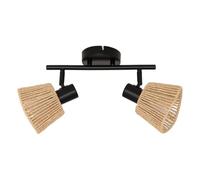 Atmosphera Applique murale Myha – 2 spots orientables, papier tressé, ampoules non incluses