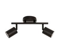 Atmosphera - Plafonnier 2 Spots Vico Noir - Spots Orientables en Acier - Ampoules Non Incluses GU10 25W - Luminaire pour Couloir, Cuisine, Bureau