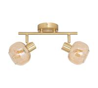 Atmosphera Applique murale Pilia 2 spots orientables métal doré verre E14 25W – sans ampoules