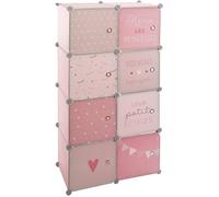Atmosphera Armoire avec Rangement et Penderie modulable Rose 65x125 cm pour Chambre d'enfant