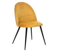 Atmosphera ATM-184908C Chaise en Velours Slano Jaune Moutarde, Fer, cm