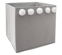 Atmosphera - Bac de Rangement Enfant Pompons - Gris