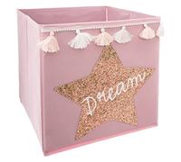 Atmosphera - Bac de Rangement Pliable Sequin et Pompons étoile et Dream
