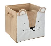 Atmosphera – Bac de rangement enfant Lion – Velours – Jaune