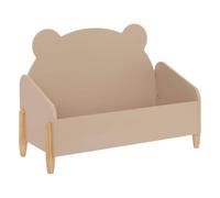 Atmosphera - Banc Coffre à Jouets Enfant Douceur Beige, Design Ourson, L 61 x H 44 cm - Meuble de Rangement pour Chambre
