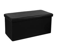Atmosphera – Banc coffre pliant 76 x 38 cm Noir, effet cuir – Assise d'appoint