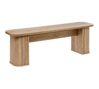 Atmosphera Banc Colva 140x35x45 cm Bois Naturel Design Courbe pour Salle à Manger
