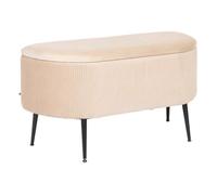 Atmosphera – Banc de rangement en velours SOLARO – Beige