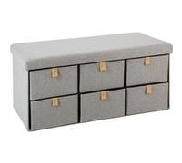 Banc d'entrée pliable Suède - L. 76 x H. 38 cm - Gris