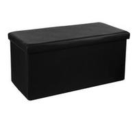 Atmosphera – Banc coffre pliant 76 x 38 cm Noir, effet cuir – Assise d'appoint