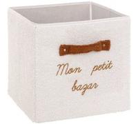 Atmosphera – Panier de rangement Fluffy – Pliable – 29 x 29 cm – Blanc