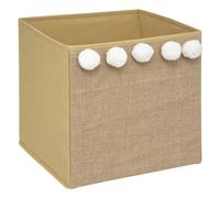 Atmosphera Boîte de rangement en jute avec pompons