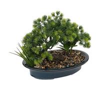 Atmosphera - Bonsaï Artificiel en céramique et Galet H26cm Bleu