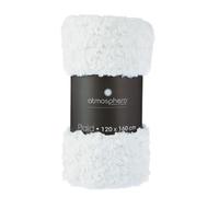 Atmosphera Bouclette Plaid fausse fourrure blanc - 120 x 160 cm