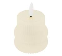 Atmosphera - Bougie LED Fancy ronde H.9cm beige - Modéle b