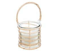 Atmosphera Bougie Parfumée Citron Vert Rotin - 430 g Beige