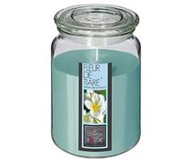 Atmosphera - Bougie Parfumée Nina Senteur Fleur De Tiaré - Bleu Clair, 10x14,5 cm - Longue Durée 72h, Bocal Verre - Pour Maison, Salon, Chambre