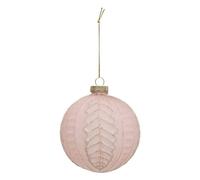 Atmosphera - Boule de noël en Verre 100mm Feuille Rose