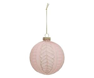 Atmosphera - Boule de noël en Verre 100mm Feuille Rose