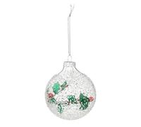 Atmosphera Créateur d'intérieur - Boule de Noël en Verre "Houx" 8cm Transparent Transparent G