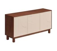 Buffet 3 portes design en relief JILANI - Marron et beige
