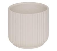Cache-pot ""Nuria"" céramique D13xH12cm - Atmosphera createur d'interieur - Blanc