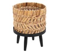 Cache pot sur pied ""Exotic panama"" D25cm beige - Atmosphera Créateur d'intérieur