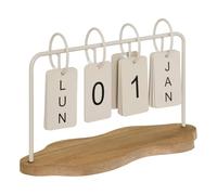Atmosphera - Calendrier décoratif Fred 25x10x16cm - Beige