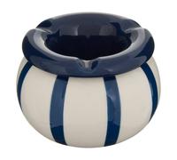 Atmosphera - Cendrier rayé Della pasta 9x9x6cm - Bleu